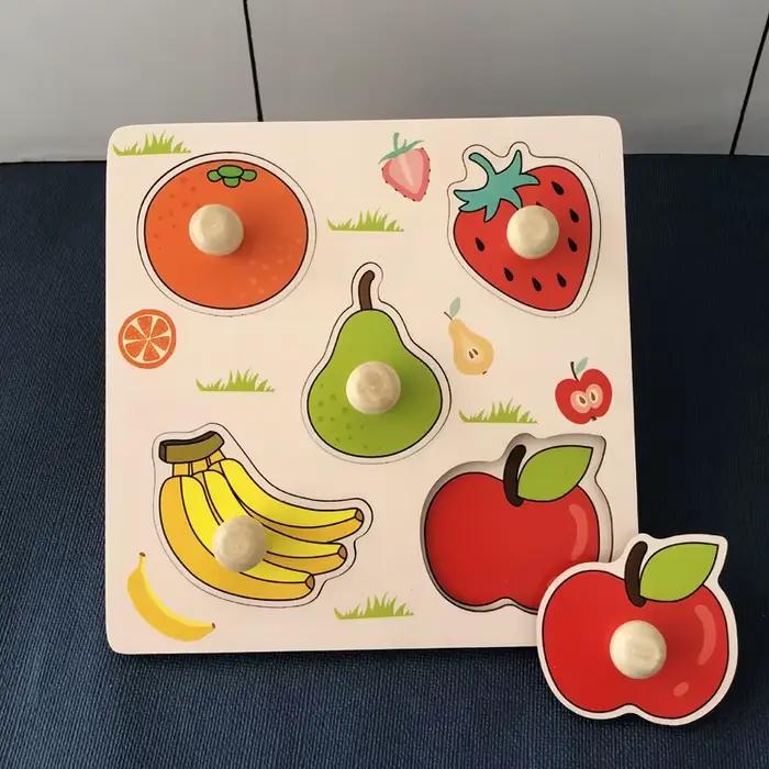 Planche de Puzzle à main Style Fruit, Montessori pour enfants, éducation précoce, jouets cognitifs e