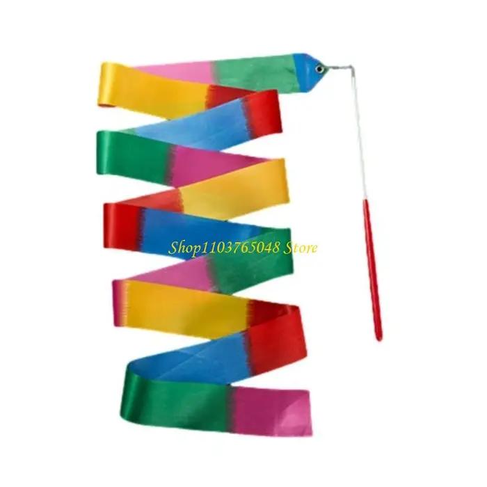 R53E ruban danse banderoles rubans bâton, rubans gymnastique colorés pour enfants danse artistique g