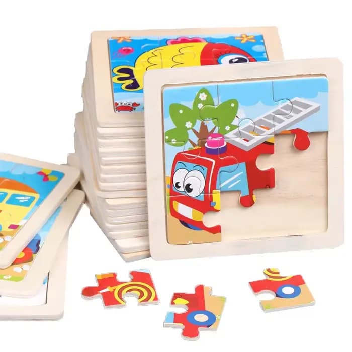 11X11CM enfants Puzzle en bois dessin animé trafic d'animaux Tangram bois Puzzle jouets éducatifs Pu