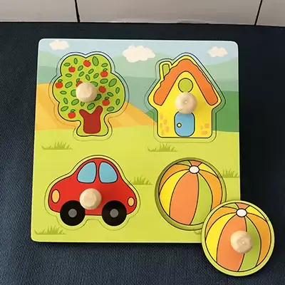 Puzzle 3D en bois Montessori pour les tout-petits, blocs de correspondance de formes d'animaux et de