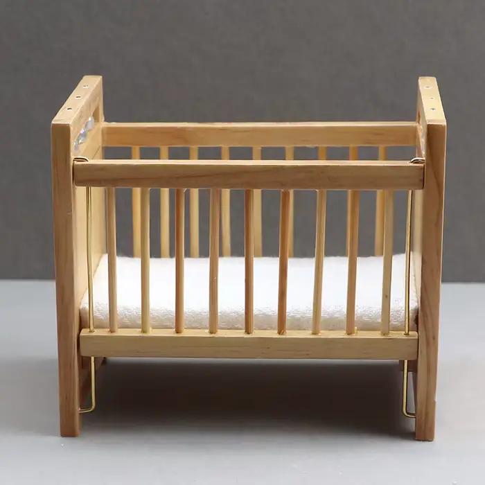 1:12 maison de poupée Miniature lit bébé berceau en bois landau bébé marcheur maison de poupée acces
