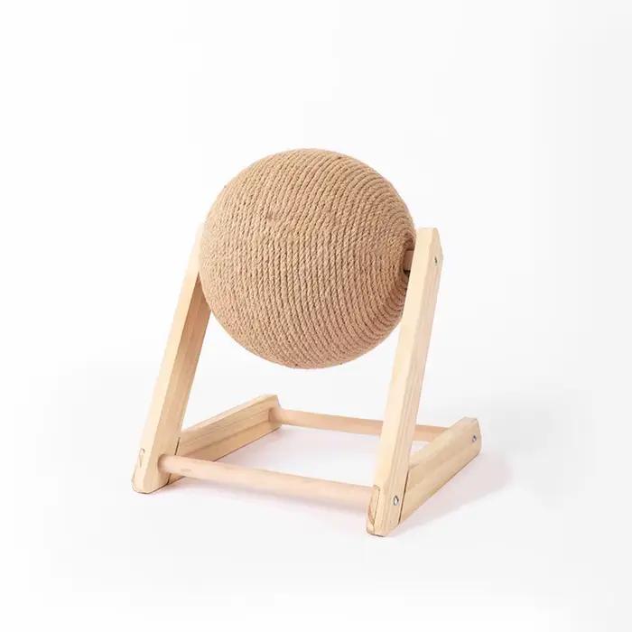 Jouets en Forme de Balle pour Chat, Triangle Stable en Sisal et Bois, pour Nik, Robuste, à Gratter, 