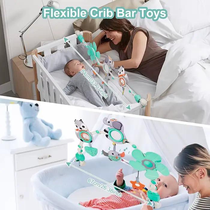 Poussette bébé arc jouet berceau bébé Mobile Musical Animal pliable voyage siège de voiture activité