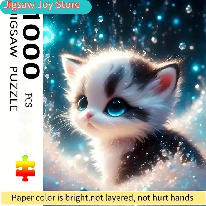 [Nouvel article] Grand puzzle - Adorable chaton aux yeux bleus étincelants, un jeu familial captivan