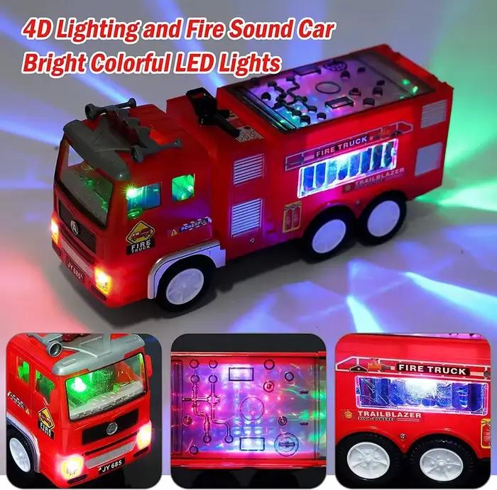 Jouet de camion de pompier pour garçons et filles, avec son et lumière, moteur de pompier pour tout-