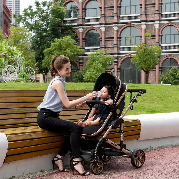 Poussette multifonctionnelle 3 en 1, poussette compacte pour bébés nouveau-nés, système de voyage co