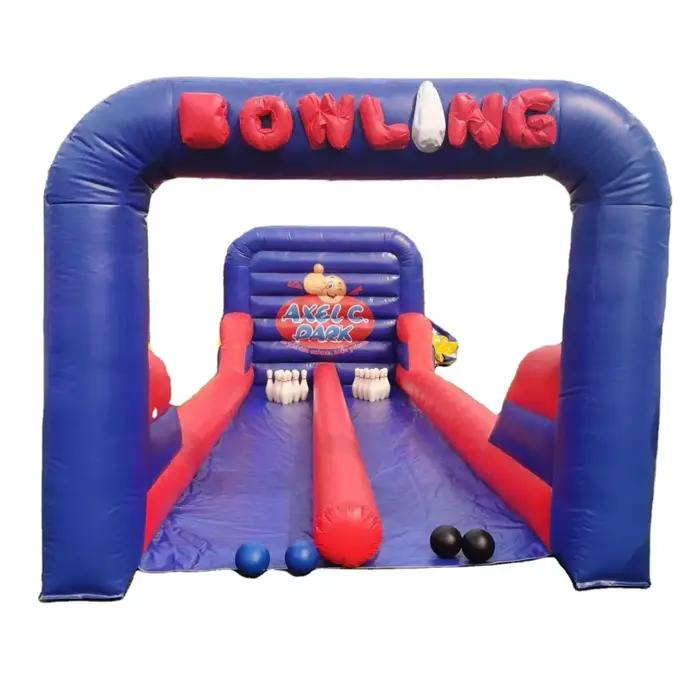 Jeu de Sport gonflable à Double voie, jeu de Bowling pour enfants, en forme de épingle de Bowling, v