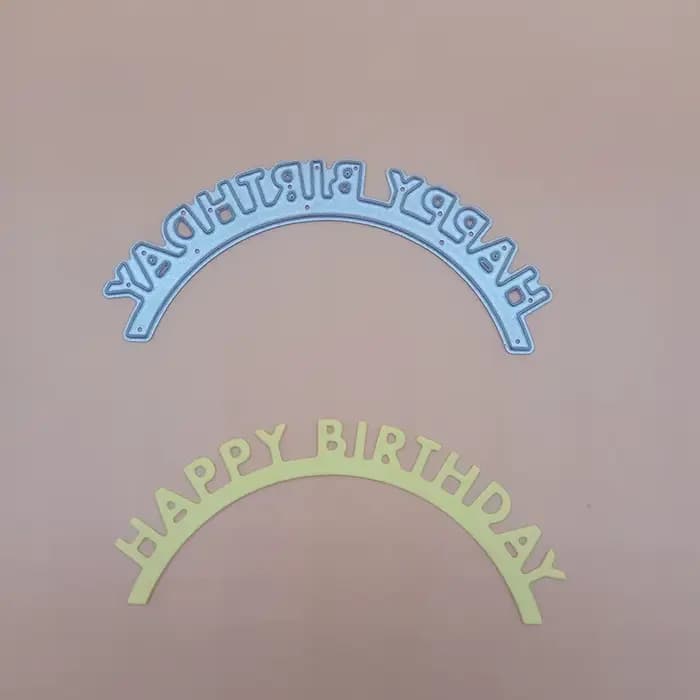 Matrices de découpe en métal joyeux anniversaire, motif mot, poinçon de scrapbooking, matrice de gau