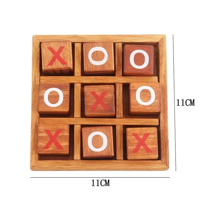 Jeu de société en bois Tic Tac Toe, casse-tête, Test de qi, défi, formation logique, cadeaux uniques
