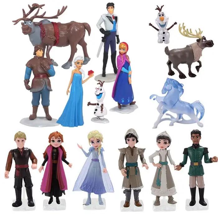 Figurines Disney Frozen 2 Elsa Anna Olaf, modèle princesse Elza, ensemble de poupées pour filles, ca