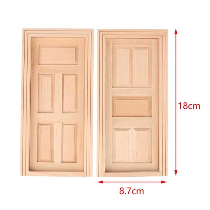 Maison de poupée Miniature avec 6 panneaux, cadre de porte en bois, à échelle 1/12, DIY, matériel d'