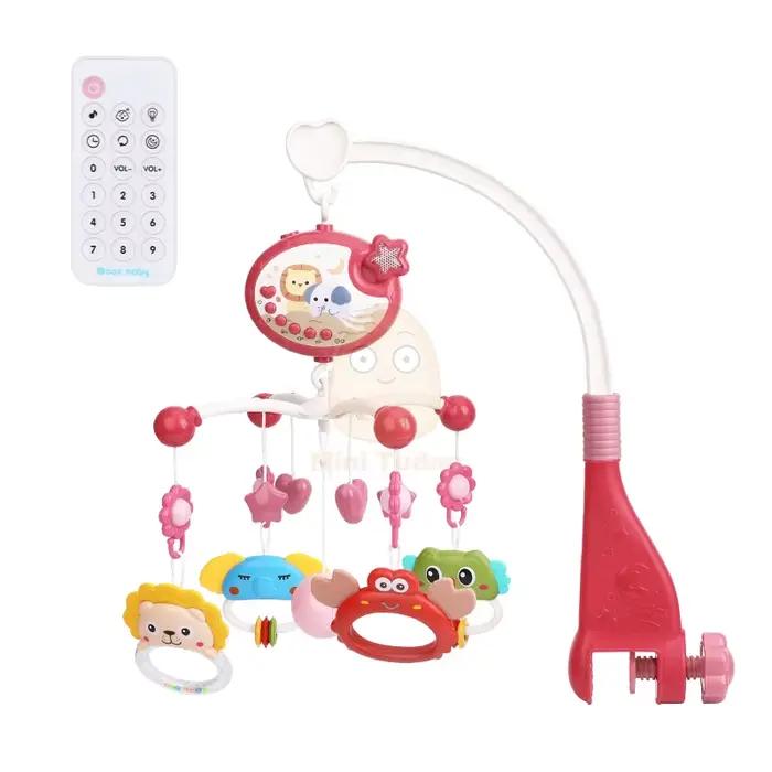 Hochet Mobile pour berceau de bébé de 0 à 12 mois, projecteur Musical rotatif, veilleuse, cloche de 