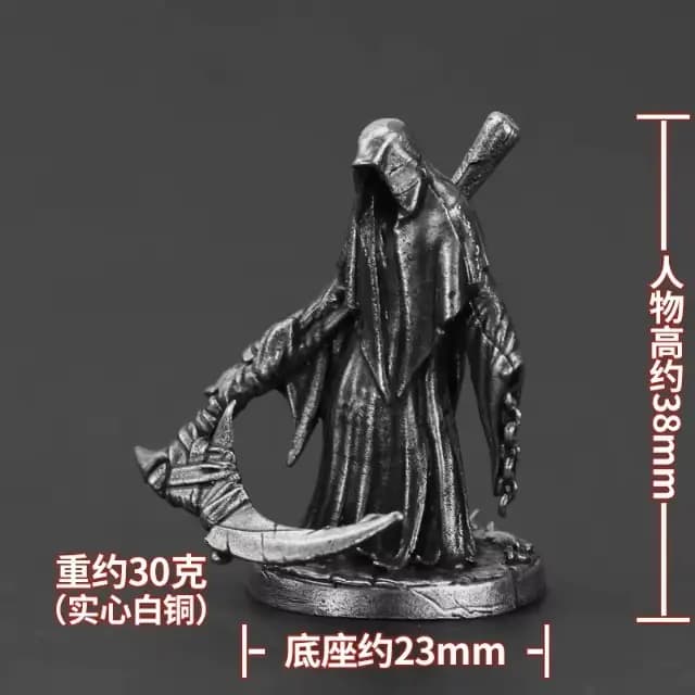 Figurine de guerrier miniature Scythe Reaper en métal, pièce d'échecs de jeu de société, ornement de