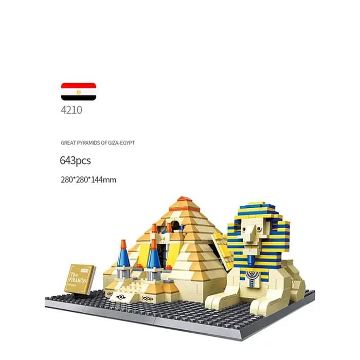 Maquette de construction en briques de l'archeitecture historique égyptienne célèbre dans le monde :