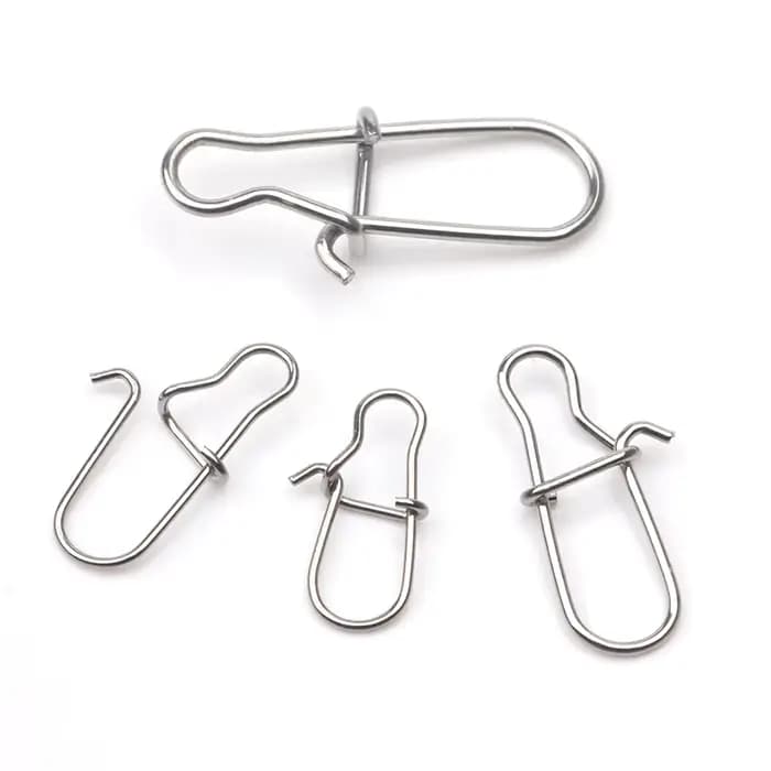 Rompin 100 pièces 000-5 #   Broche à crochet en acier inoxydable 304, baril de pêche pivotant, conne