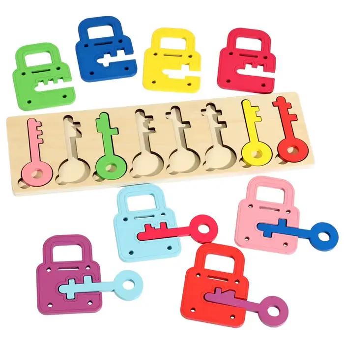 Jouet d'apprentissage en bois pour enfants, reconnaissance des couleurs et motricité fine, jouet édu