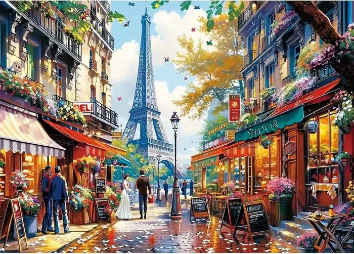 Puzzle de 500/1000/1200/2000 pièces sur le thème de Paris, idéal pour des jeux familiaux stimulants,