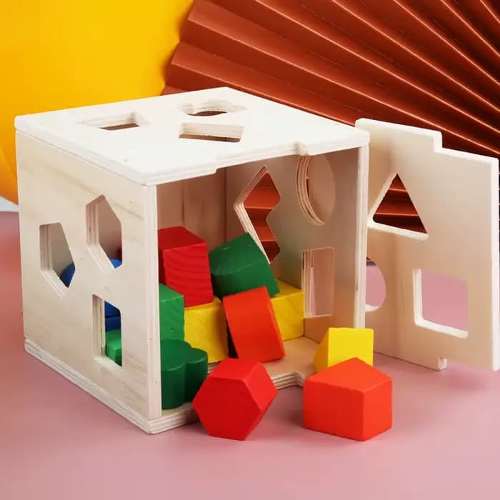 Boîte d'intelligence Montessori à 15 trous, formes géométriques, Puzzle 3D, éducation précoce, bloc 