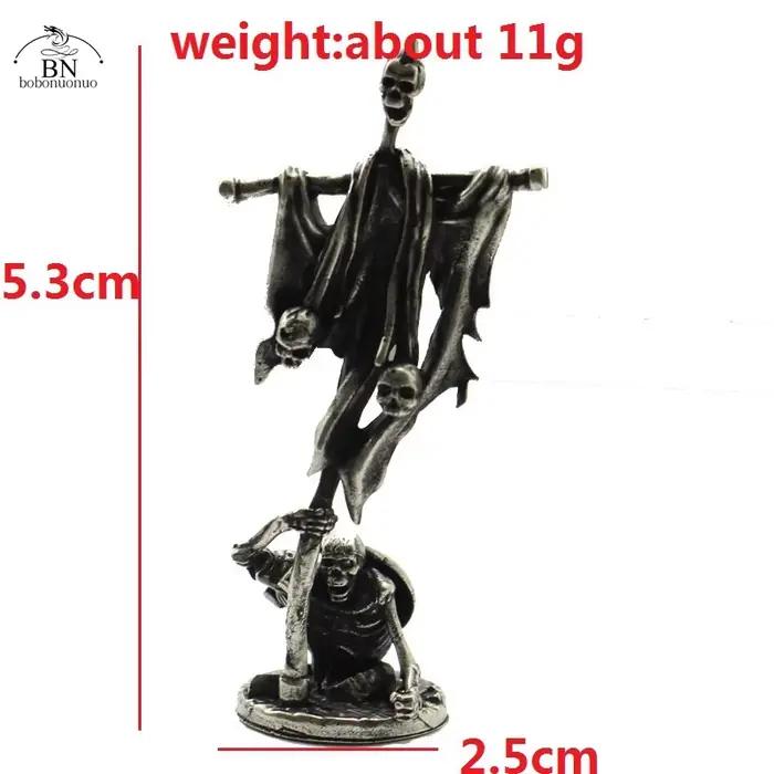 Jeu de Table d'échecs de guerre, décorations artisanales en cuivre, squelette non-vivant, poupées de