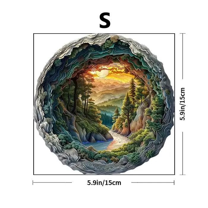 Puzzles en bois pour adultes, puzzle plat avec effet visuel 3D, scène d'hiver Puzzles en bois pour a