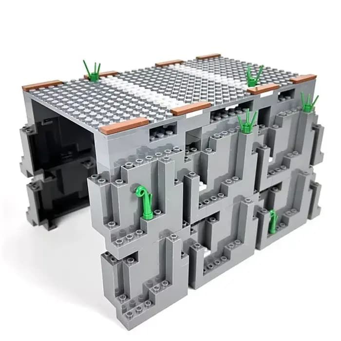 Série de jouets MOC : rails de train, tunnels, grottes, roches, collines artificielles et blocs de c