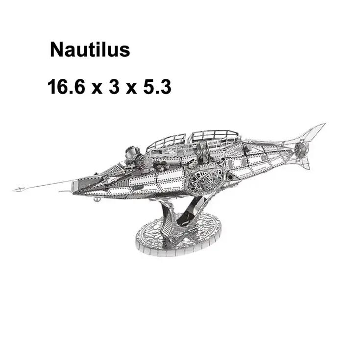 Mini Puzzles de couleur 3d en métal Nautilus, modèle de jouets pour enfants de 14 ans, bricolage fai