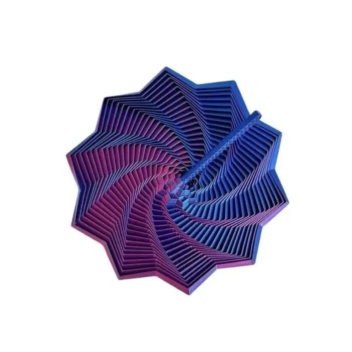 Modèle d'étoile sensorielle 3D imprimée en 3D, illusion visuelle, hexagone, spirale tourbillonnante,