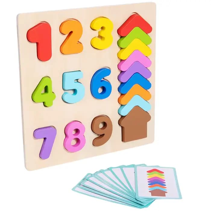 Planche numérique en bois de correspondance des couleurs, jeu éducatif d'appairage des couleurs cogn