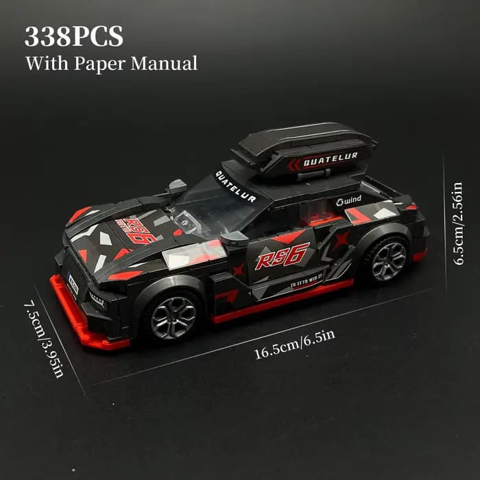 Blocs de construction de voiture de course, modèle sportif rapide, véhicule MOC, briques de construc