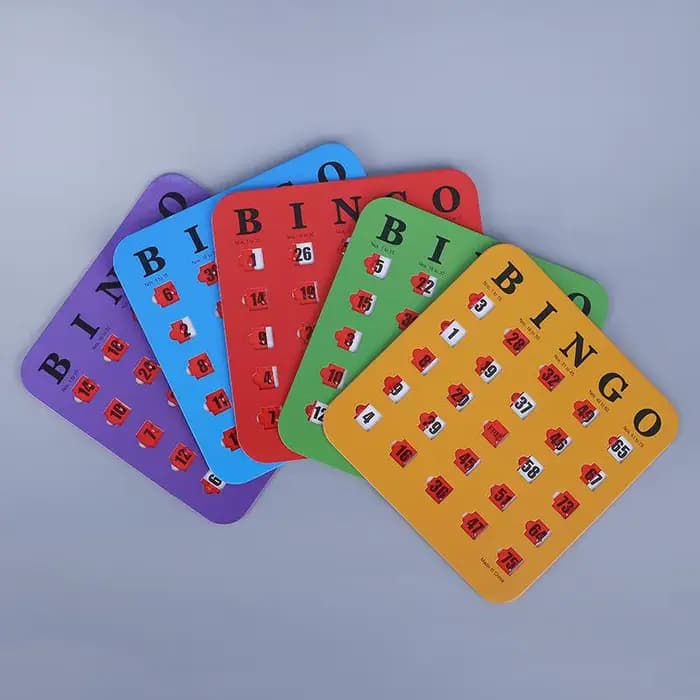 Carte de jeu de Bingo, 5 pièces, facile à lire, avec fenêtres coulissantes, capacité de réflexion lo