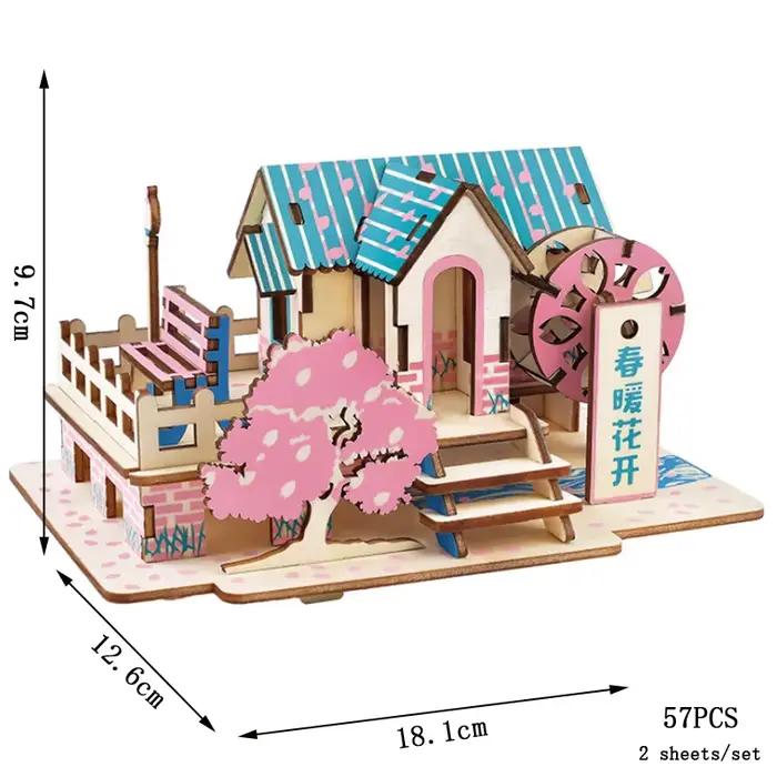Jeu de Puzzle 3D en bois fait à la main, modèle de construction assemblé, jouet éducatif de la petit