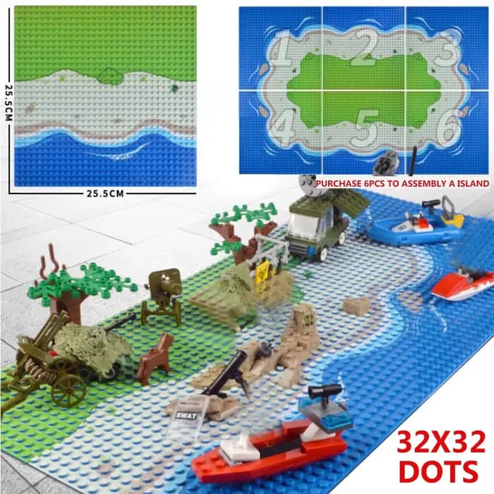 Pièces de plaque de Base de Style prairie d'île 32x32 points, pour figurines de soldats militaires d