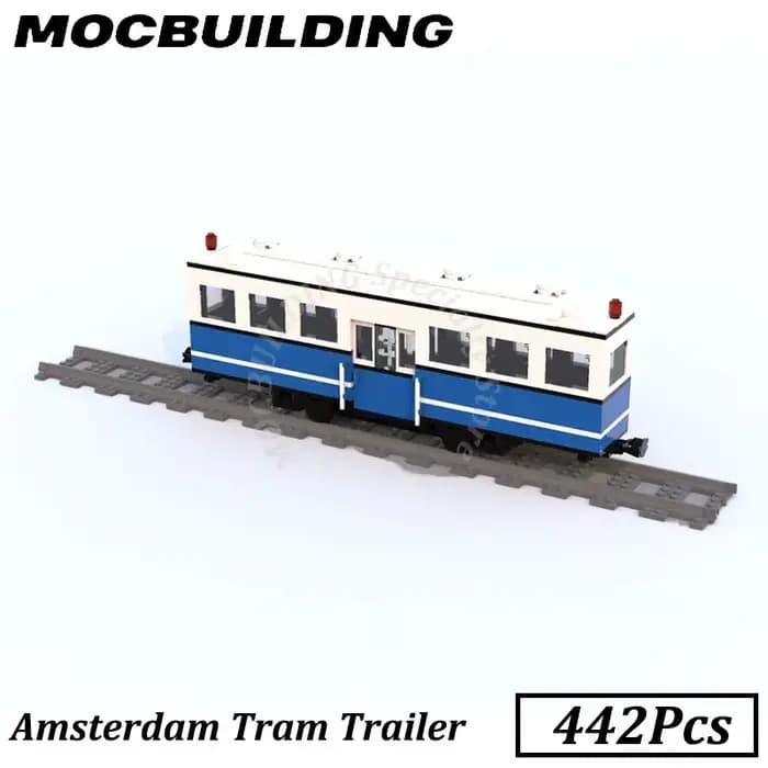 Modèle de tram-train, véhicule de transport urbain, tramway, blocs de construction MOC, jouets en br