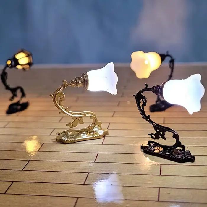2 pièces maison de poupée applique modèle jardin cour lustre Table de sable lumière LED maison de po