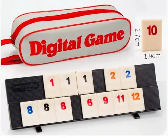 Jeu Rummy Cube avec 4 supports, 106 ensemble de jeu Rummy Cube avec étui portable, ensemble de voyag