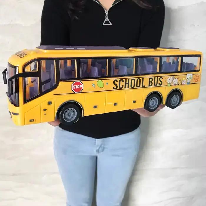 Bus électrique télécommandé 1/30 Rc, voiture avec Tour léger, modèle de ville scolaire 27Mhz, Machin