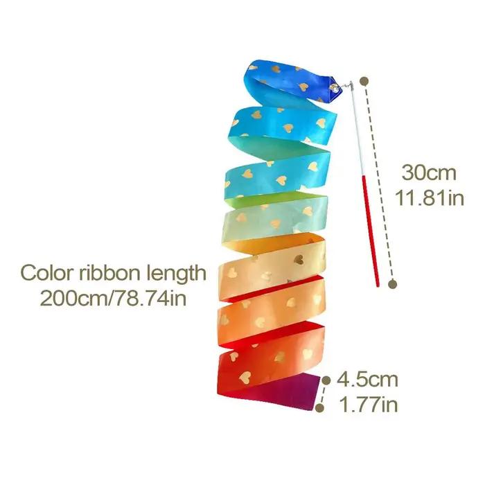 Rubans de gymnastique colorés de 78,7 pouces, ruban de danse rythmique, bâton de gymnastique artisti
