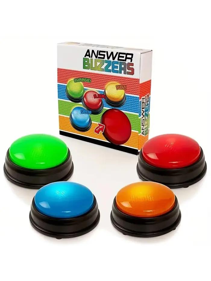 Buzzers de réponse pour enfants et adultes, 4 pièces, jeu familial interactif, spectacle de sonnerie
