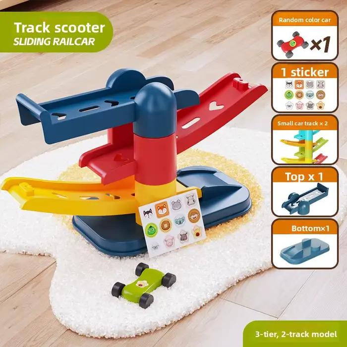 Jeux pour enfants piste coulissante voiture 2 à 5 ans jouet à inertie multicouche dessin animé Puzzl