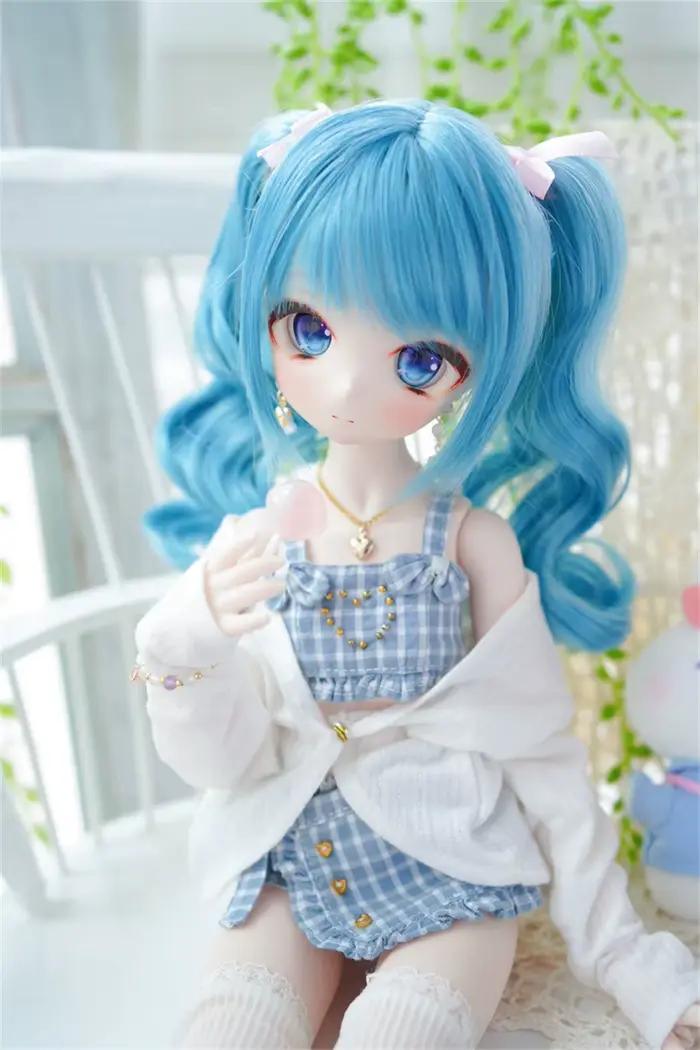 BJD poupée perruque jouets 1/3 1/4 fille haute température soie marron rose doré tigre pince Style D