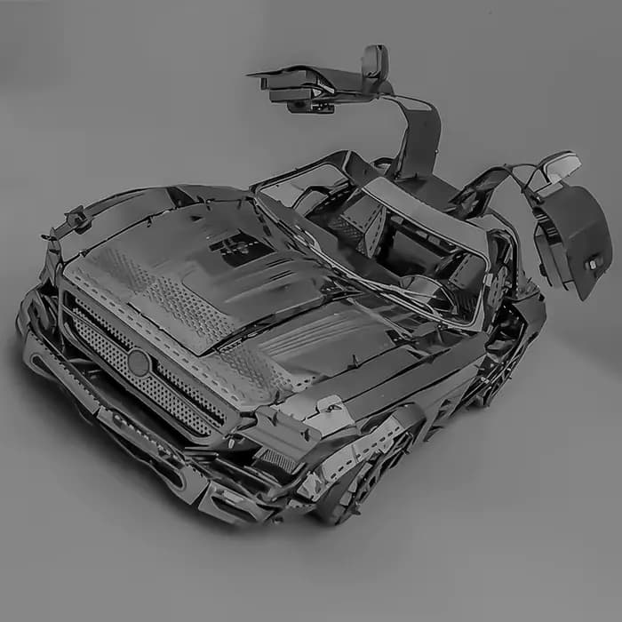Puzzle en métal 3D de voiture de sport, kit exécutif de modèle de bricolage, jouet pour adulte, cade