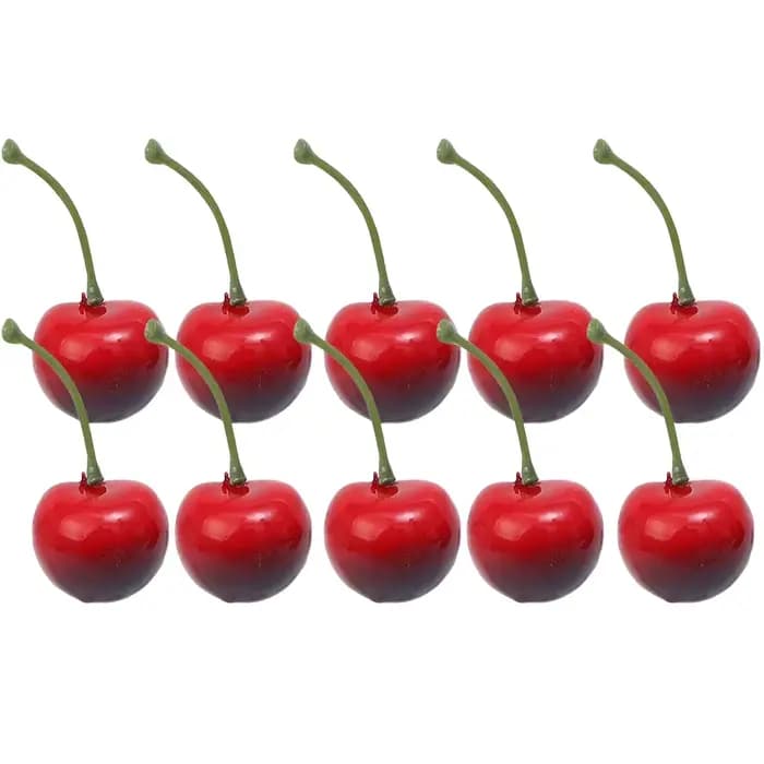 Simulation de cerise, modèle de fruits artificiels, fausse cerise, décoration de fête de vacances, a