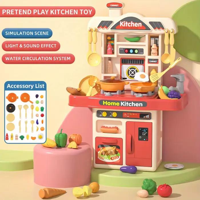 Jouet de cuisine réaliste pour enfants, ensemble de jeu de Chef, accessoires de cuisine, lumières et