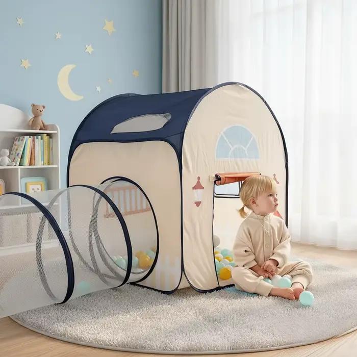 【Activités de plein air】Tente de jeu amusante avec tunnel de ramassage, grande tente château pop-up,