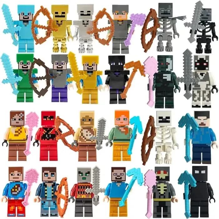 17 Styles Minecrafte blocs de construction ensemble série I/Wi 8 pièces ensemble MC Non répétitif br