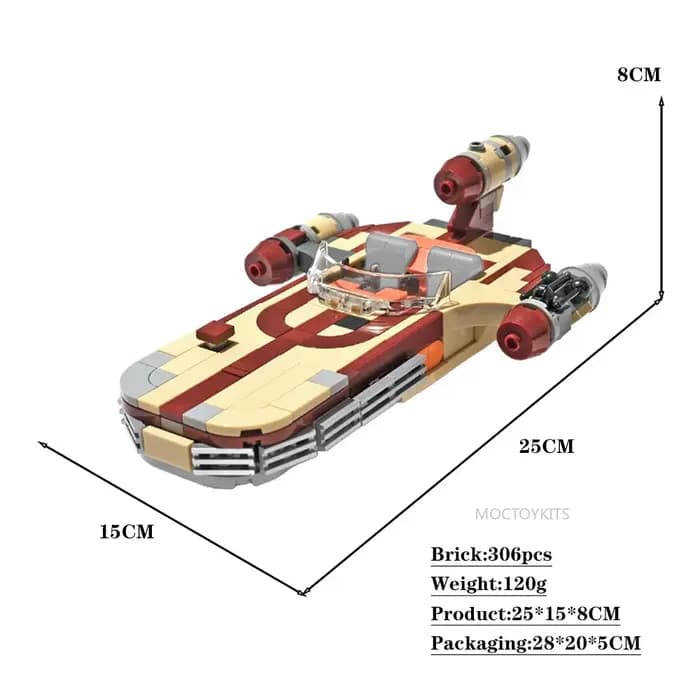 Star Battle 300 pièces Luke'sre X-34 SoroiSuublstf Landspeeder blocs de construction jouet éducatif 