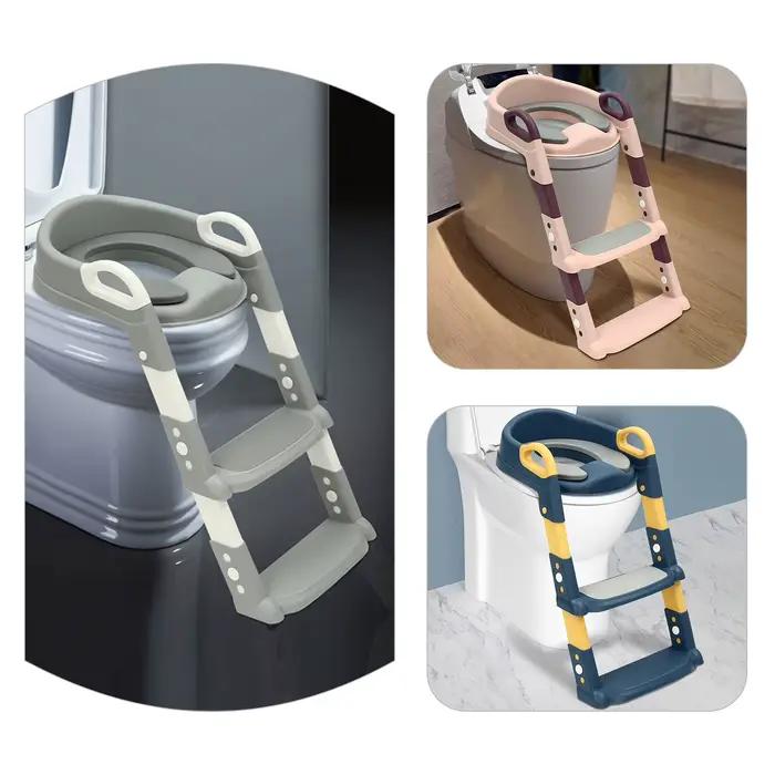 Siège de toilette pour enfants avec escaliers, 6 niveaux réglables en hauteur, marches antidérapante