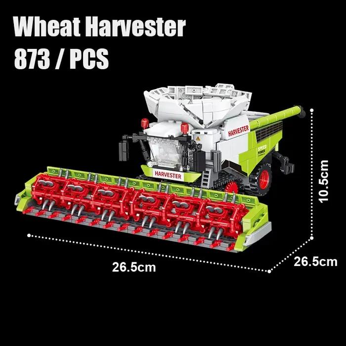 Tracteur agricole avec remorque, camion de moissonneuse, modèle de camion, ensemble de blocs de cons