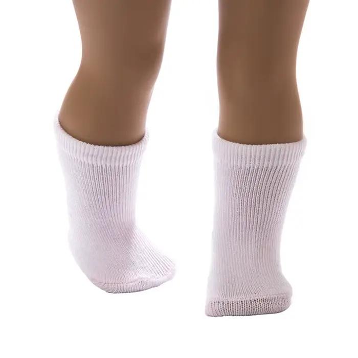 1 paire de chaussettes de couleur unie pour poupée de 18 pouces et vêtements de poupée de 43cm, acce