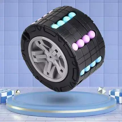 Labyrinthe de gravité 3D Tyre Cube - Jouet anti-stress pour soulager l'anxiété, jeu de puzzle avec b